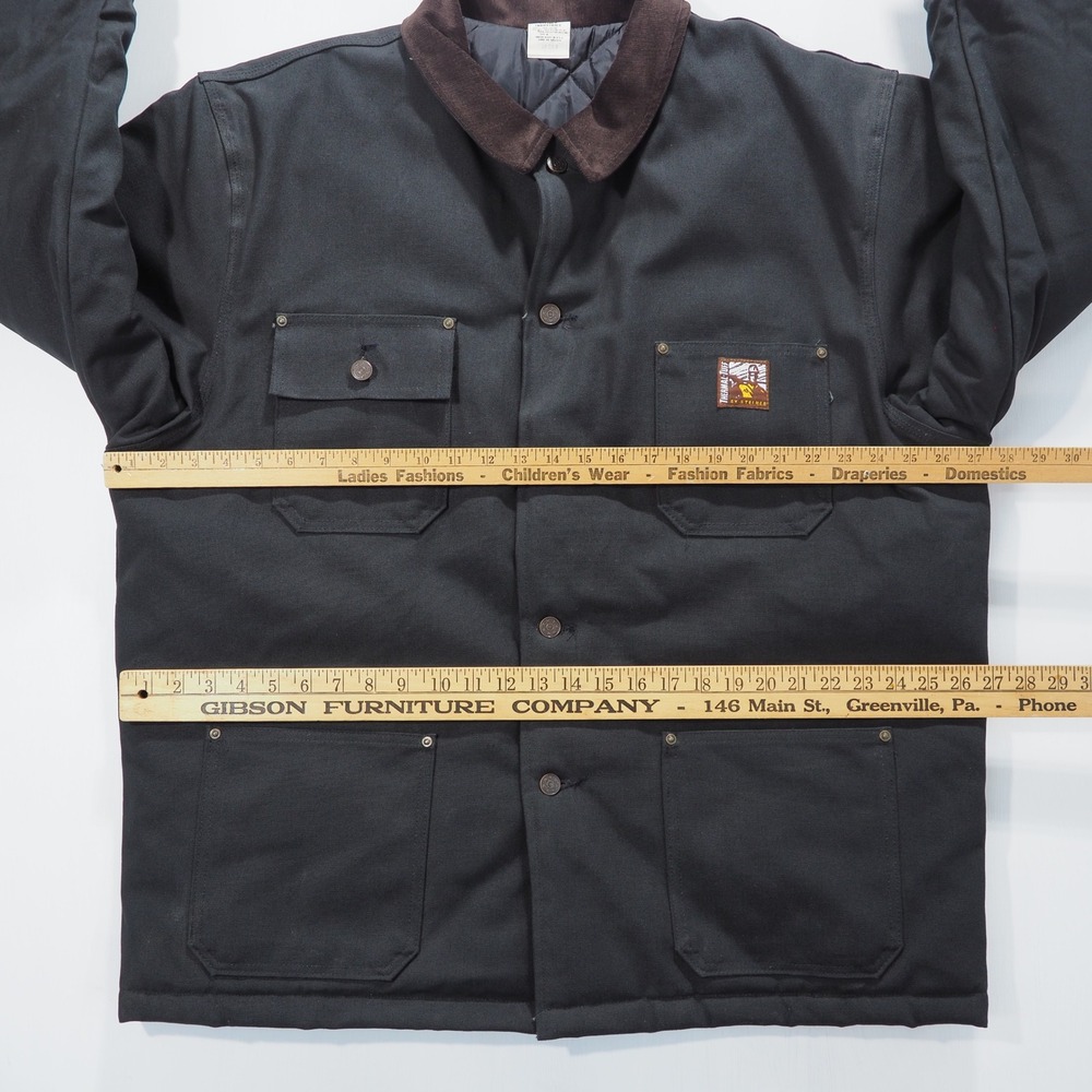 Steiner Industries Jacket Coat Men Extra Large Black Corduroy Trim Work Made USA - Picture 6 of 10